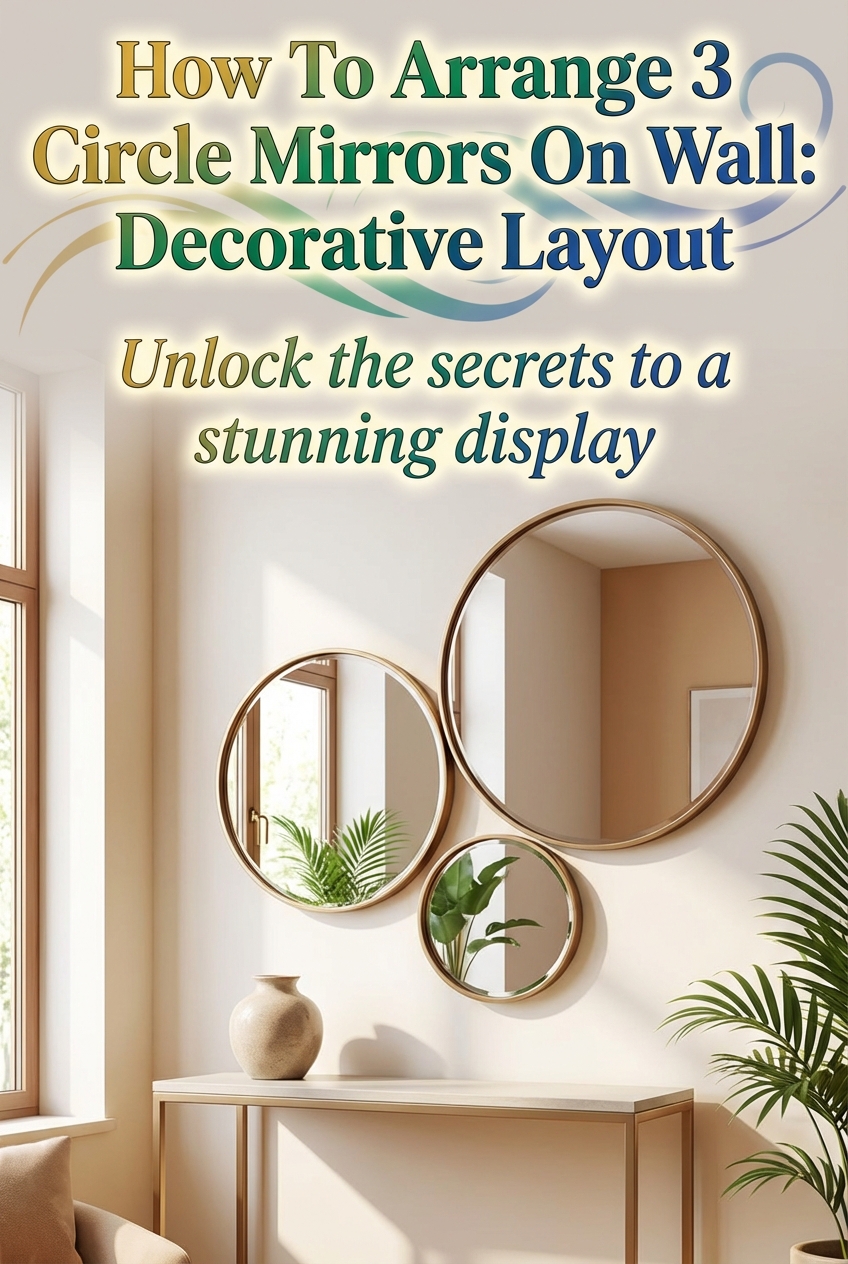 How To Arrange 3 Circle Mirrors On Wall: Decorative Layout - Pinterest Image