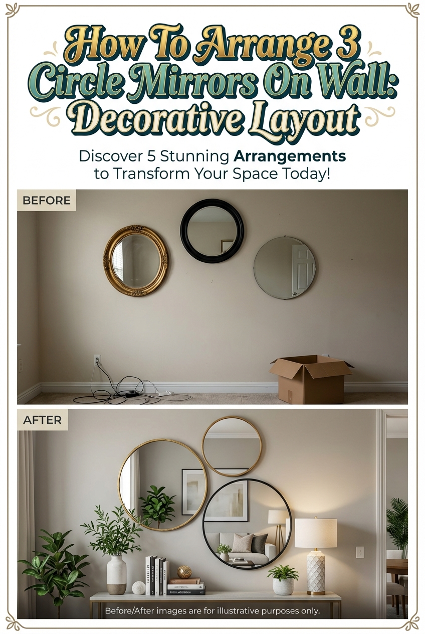 How To Arrange 3 Circle Mirrors On Wall: Decorative Layout - Gallery Image 3