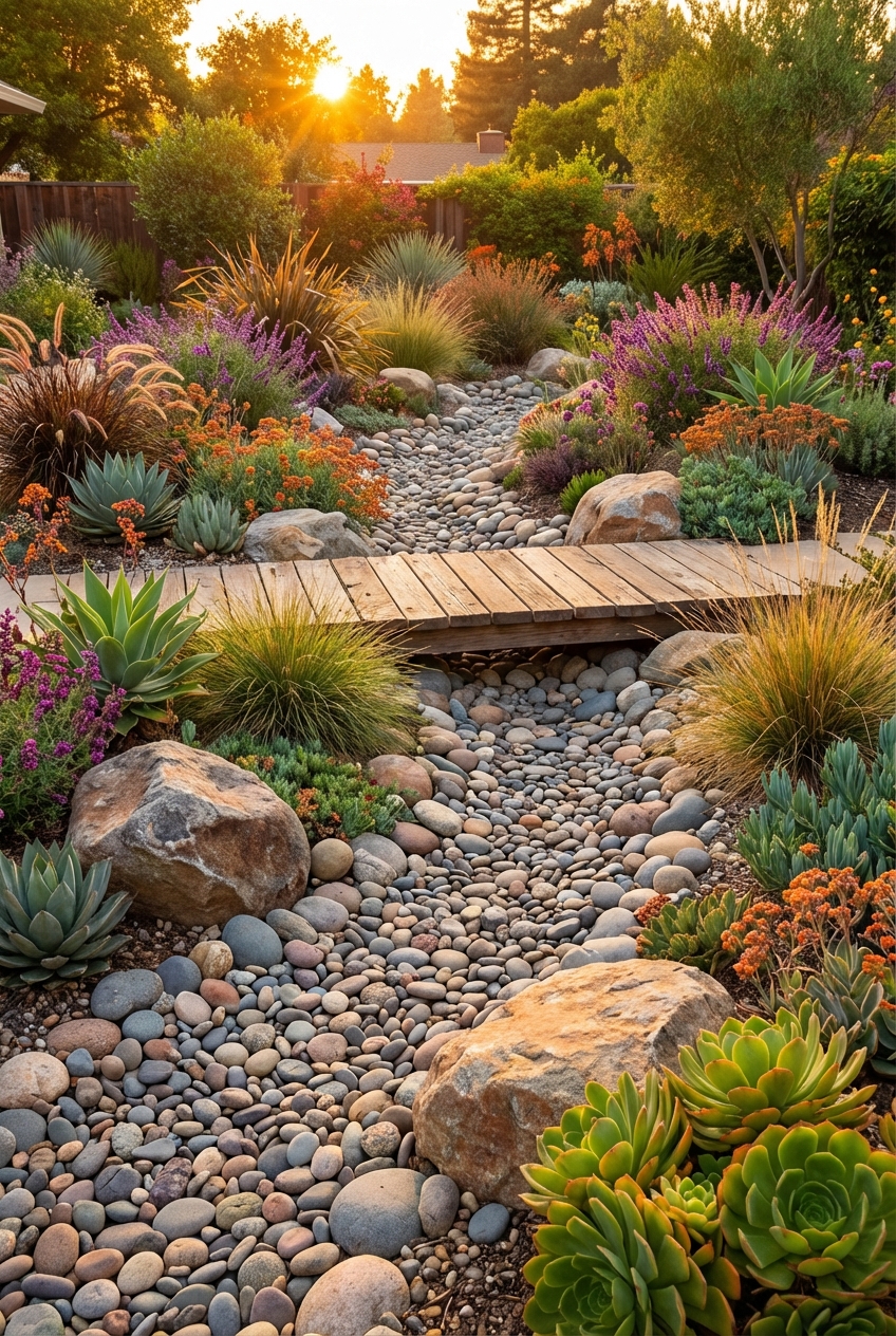 Dry River Bed Landscape Ideas for Your Garden - Featured Image