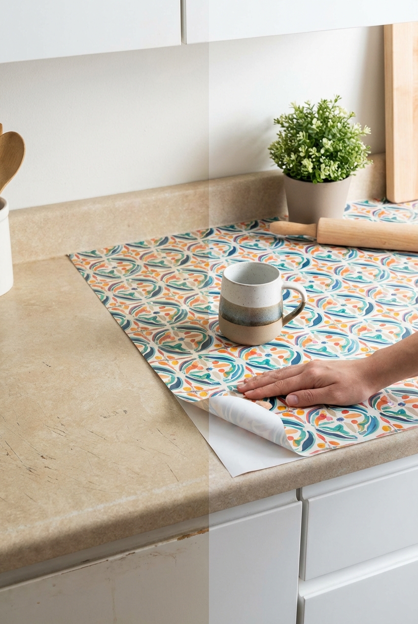 How To Cover Ugly Countertops In A Rental: Temporary Makeovers - Featured Image