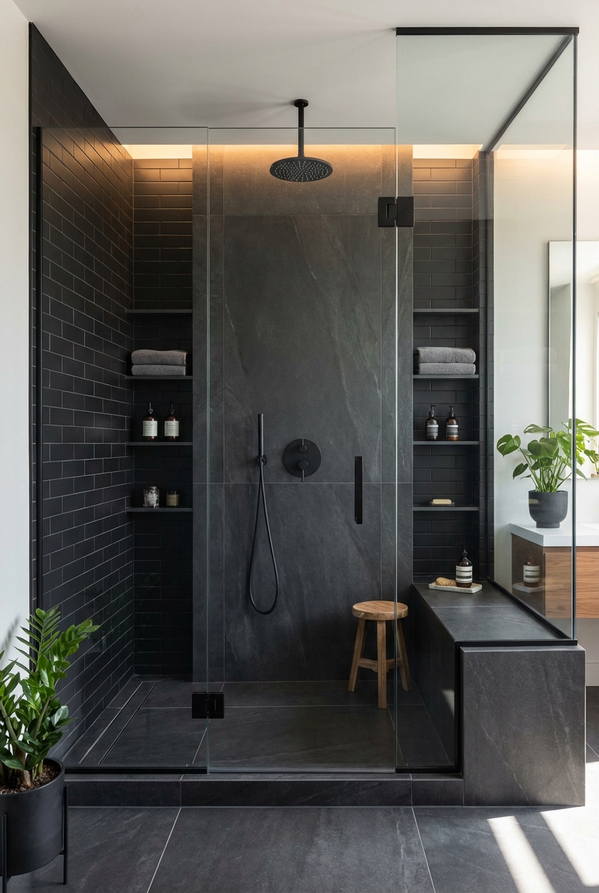 Creating a Chic Oasis with Black Tile Shower Ideas - Featured Image