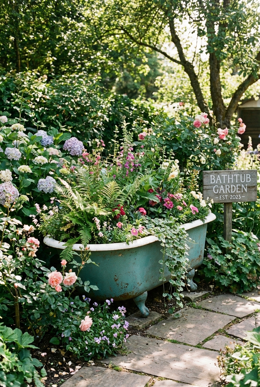 Creative Old Bathtub Garden Ideas for Your Yard - Featured Image