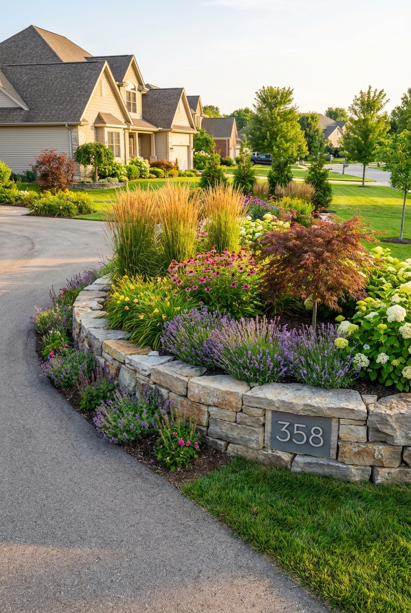 End of Driveway Landscape Ideas I Love Sharing! - Featured Image