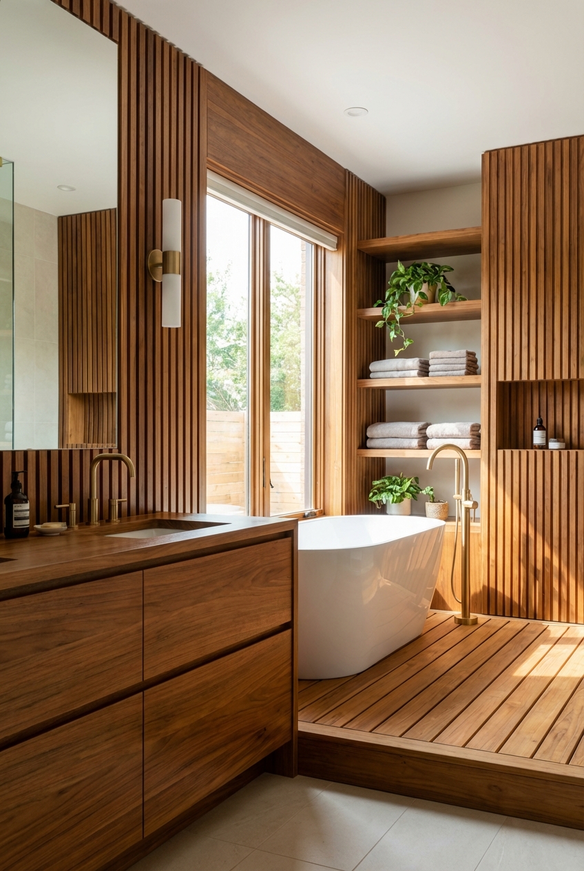 Warm Wood Bathroom Designs to Inspire You - Featured Image