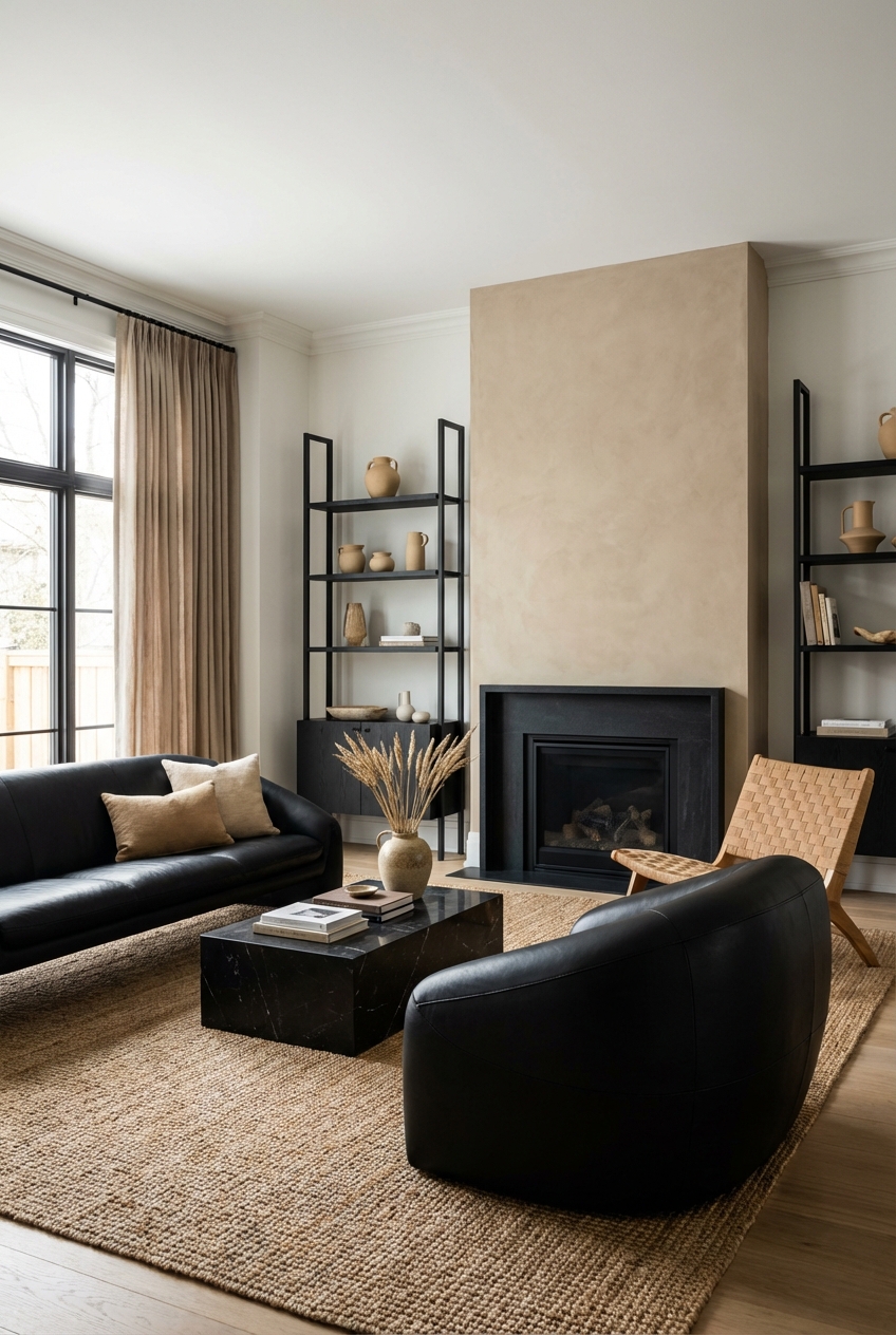 Elegant Black and Tan Living Room Inspirations - Featured Image