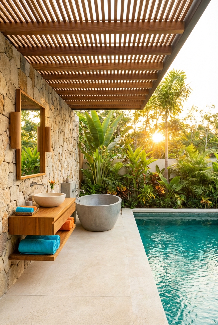 Creative Outdoor Pool Bathroom Inspirations - Featured Image